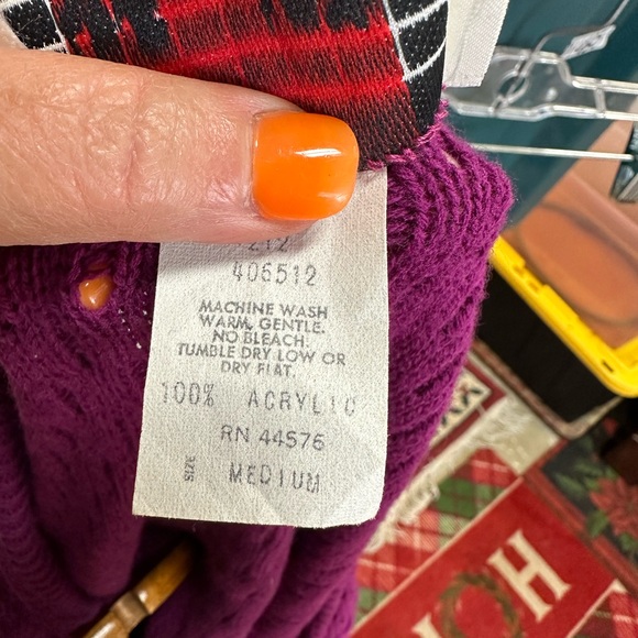 Vintage Complex Knit Women's Purple Sweater - Picture 3 of 7